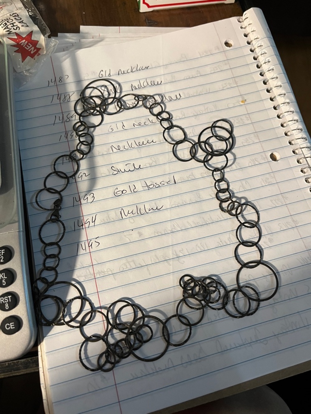 Layered Black Circle-Link Statement Necklace 1494